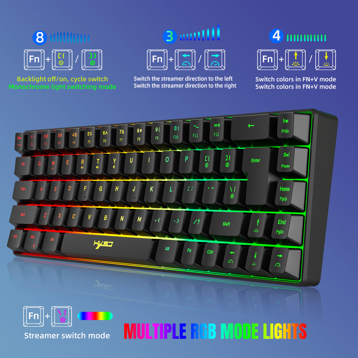 Sparky Compact Membrane Gaming Keyboard with RGB Glow