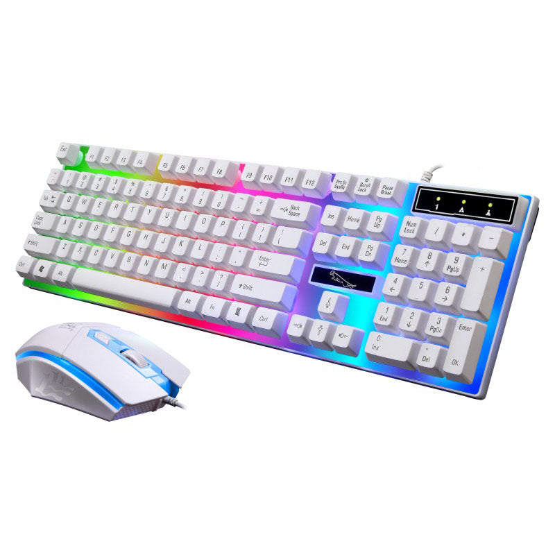 Sparky Mechanical-Feel Keyboard & Mouse Combo with Floating Lights