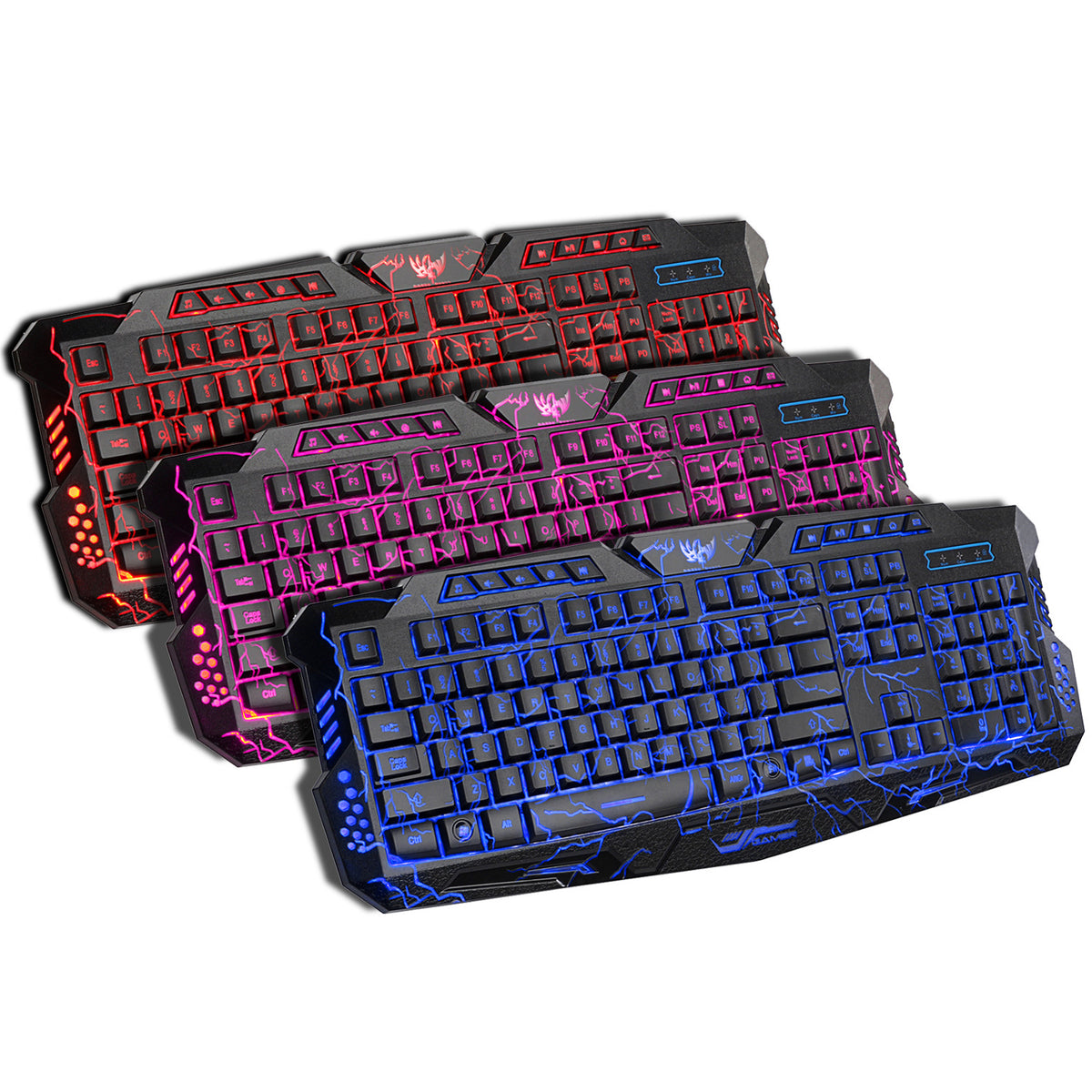 Sparky RGB Backlit Gaming Keyboard - 3 Color Modes Ergonomic
