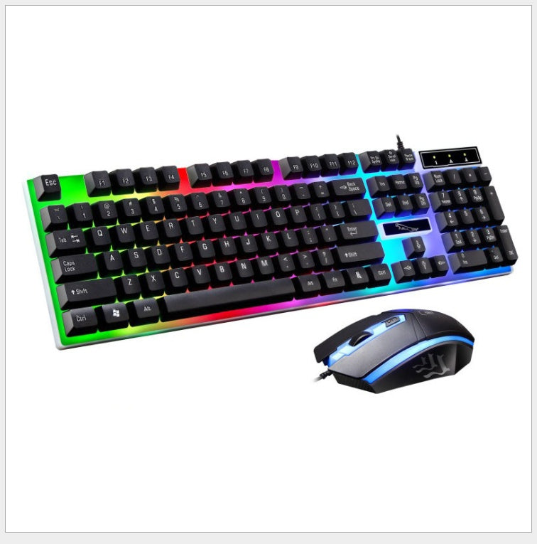 Sparky Mechanical-Feel Keyboard & Mouse Combo with Floating Lights