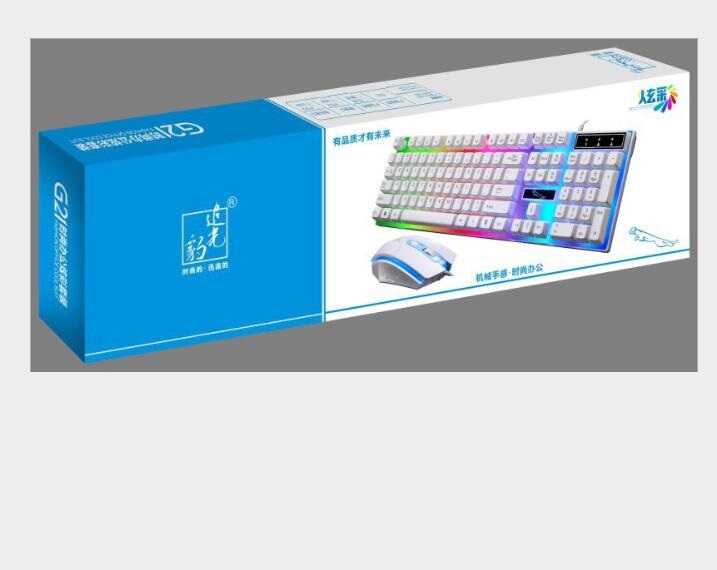 Sparky Mechanical-Feel Keyboard & Mouse Combo with Floating Lights