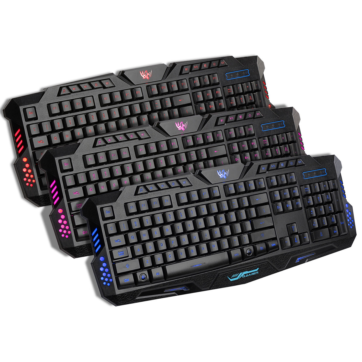 Sparky RGB Backlit Gaming Keyboard - 3 Color Modes Ergonomic