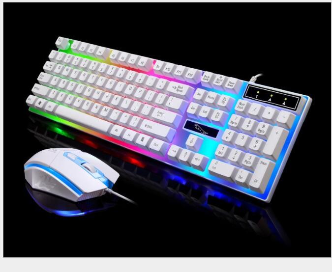 Sparky Mechanical-Feel Keyboard & Mouse Combo with Floating Lights