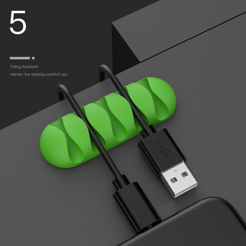 Smart Cable Holder Silicone Flexible Cable Winder Wire Organizer Holder Cord Management Clip For USB Earphone Network Cable