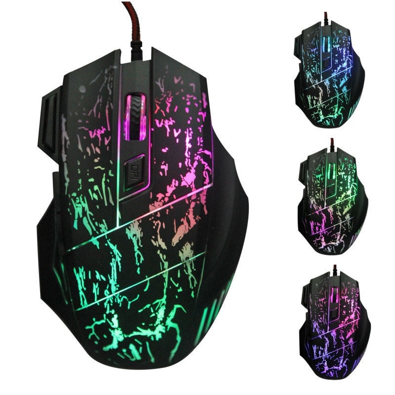 Sparky Transparent Luminous Gaming Mouse with RGB Glow