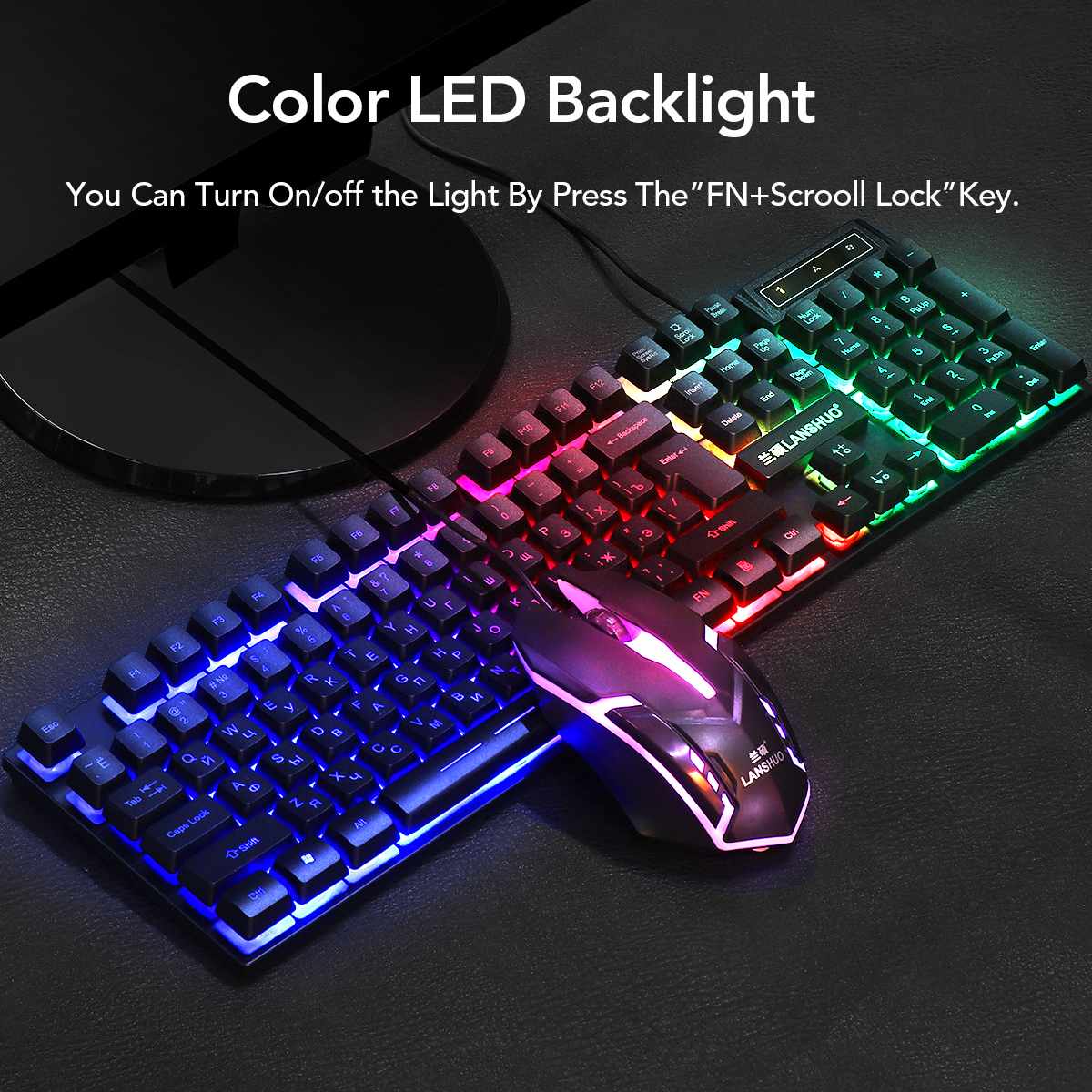 Sparky LED Backlit Gaming Keyboard & Mouse Combo – Wired