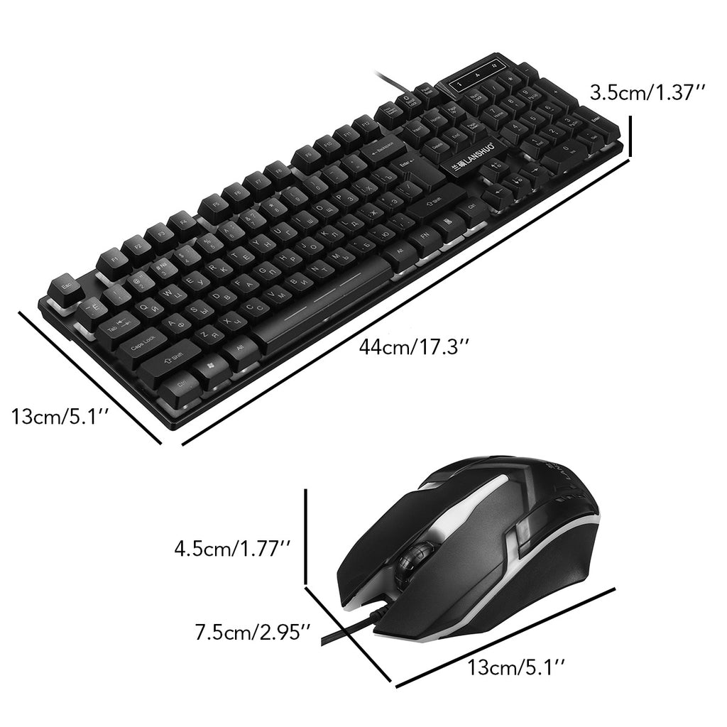 Sparky LED Backlit Gaming Keyboard & Mouse Combo – Wired