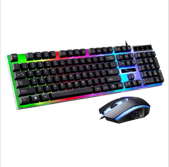 Sparky Mechanical-Feel Keyboard & Mouse Combo with Floating Lights