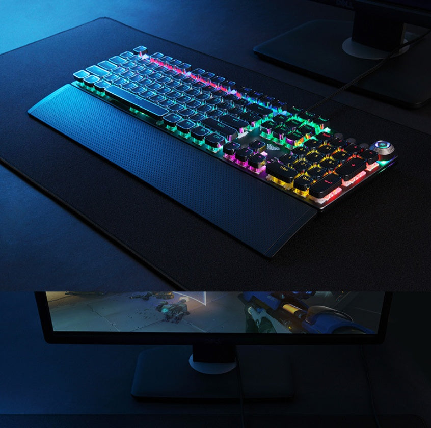 Sparky Full-Size Mechanical Gaming Keyboard with Wrist Rest - 108 Keys