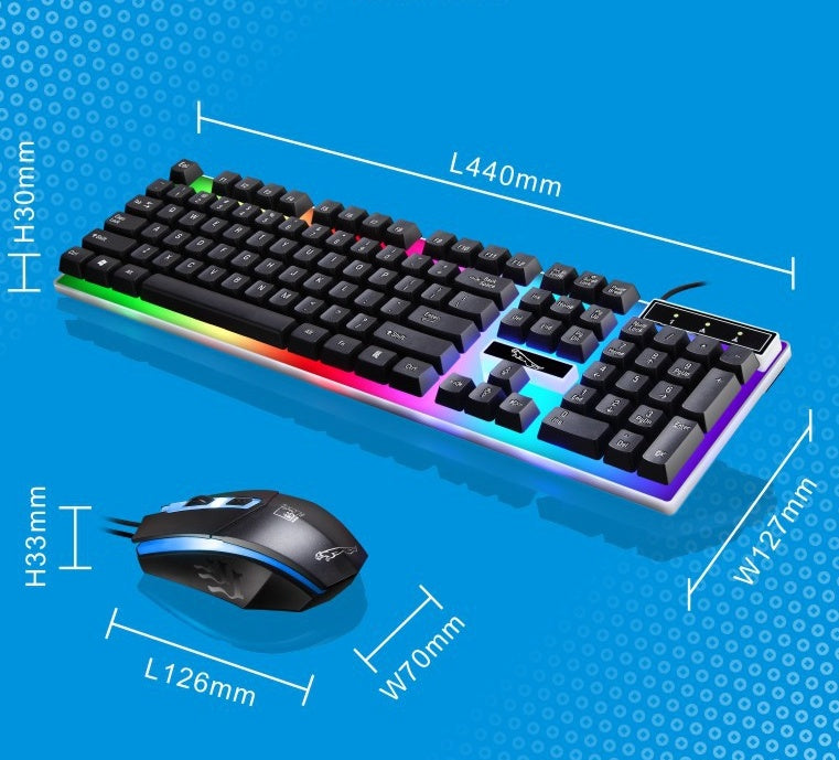 Sparky Mechanical-Feel Keyboard & Mouse Combo with Floating Lights