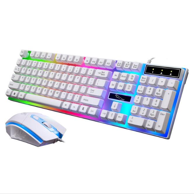 Sparky Mechanical-Feel Keyboard & Mouse Combo with Floating Lights
