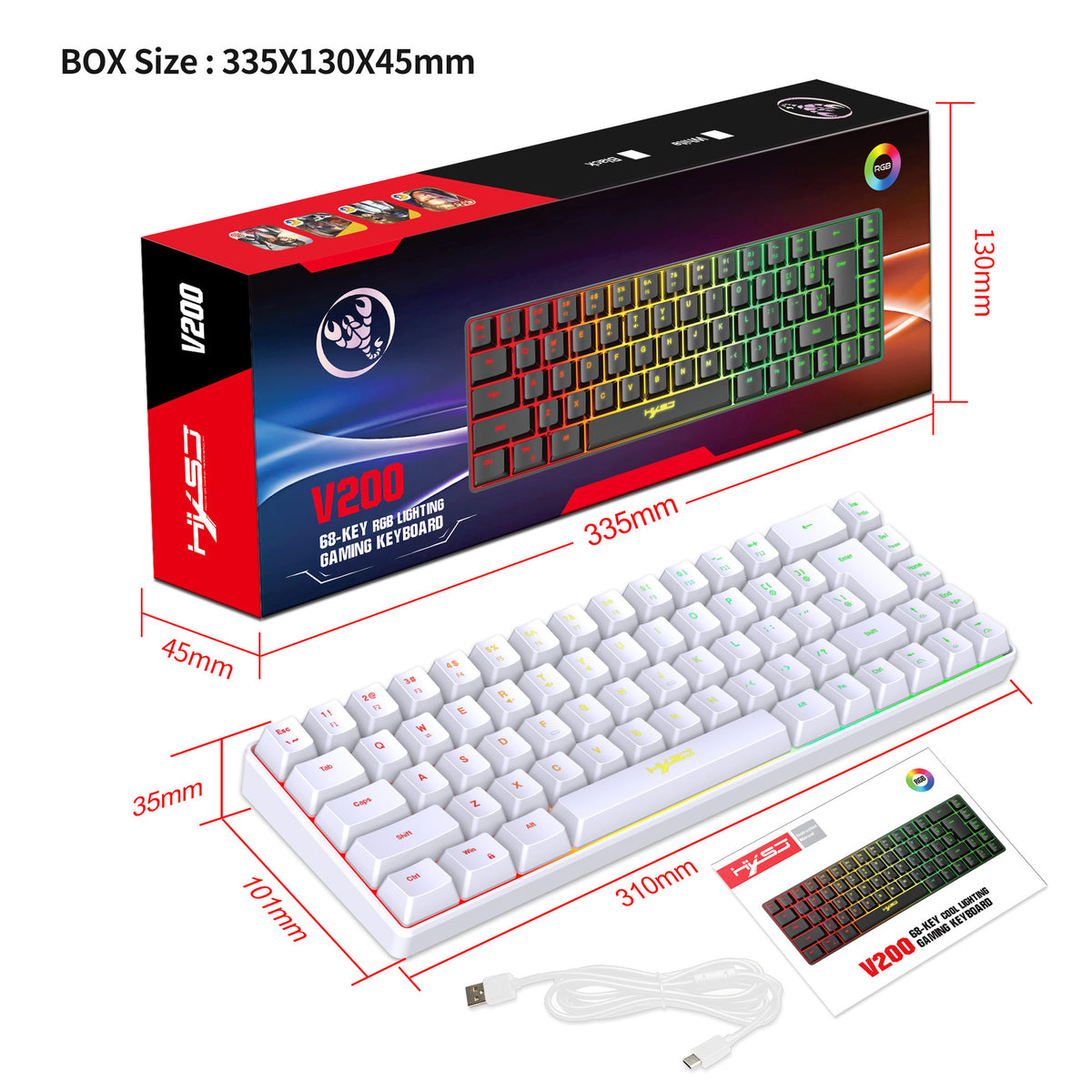 Sparky Compact Membrane Gaming Keyboard with RGB Glow