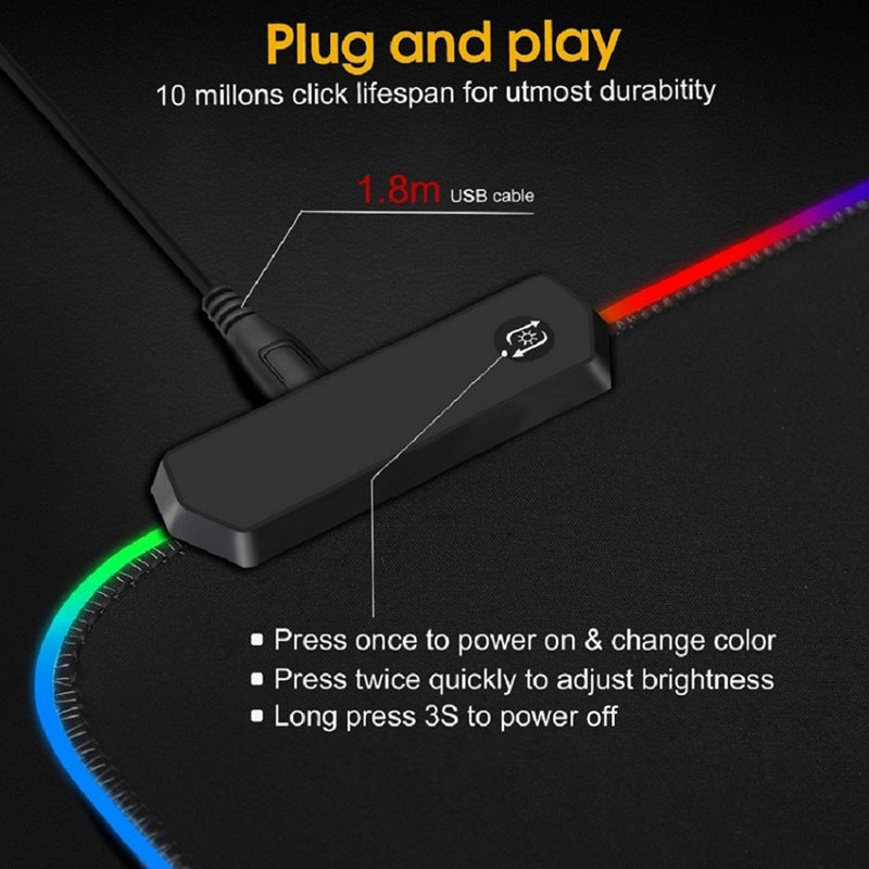 Sparky Large RGB Luminous Gaming Mouse Pad
