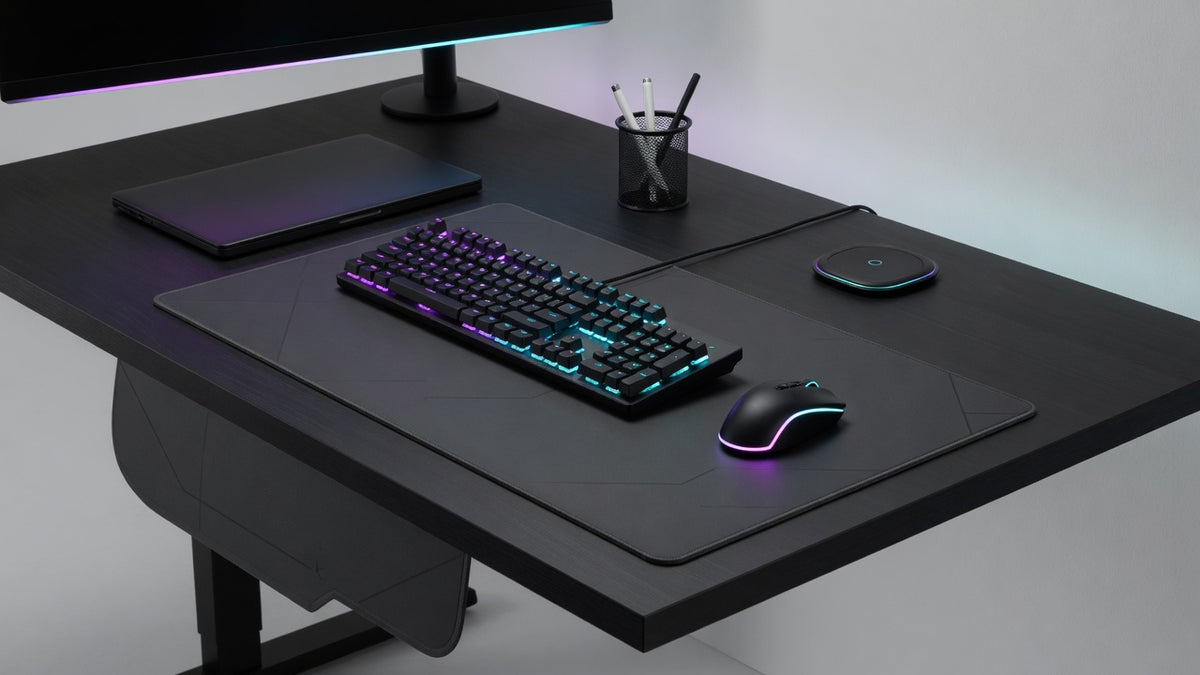 RGB gaming desk setup - SPARKY'S GOODS
